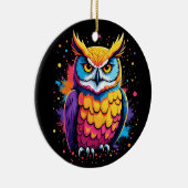 Schattigee Uil kunstwerk Uil Nocturnal Bird Lover Keramisch Ornament (Rechts)