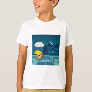 Schattigee Uil met paraplu op regenachtige dag T-shirt