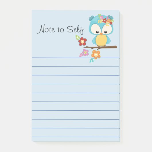 Schattigee Uil op Branch Gepersonaliseerd Post-it® Notes (Voorkant)