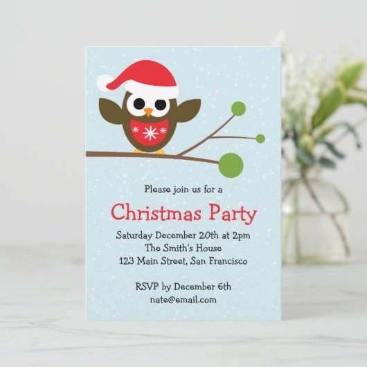 Schattigee Uil op een Uitnodiging van het de Parti (Staand voorkant)