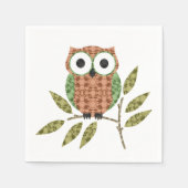 Schattigee uil papieren servetten (Voorkant)