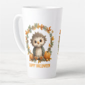 Schattigee Uil Pompoen Happy Halloween Design Latte Mok (Linkerhoek)