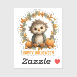 Schattigee Uil Pompoen Happy Halloween Design Sticker