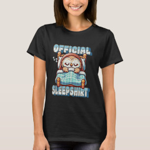 Schattigee Uil Slaapillustratie Officiële Slaap Sh T-shirt
