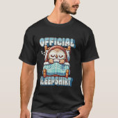 Schattigee Uil Slaapillustratie Officiële Slaap Sh T-shirt (Voorkant)
