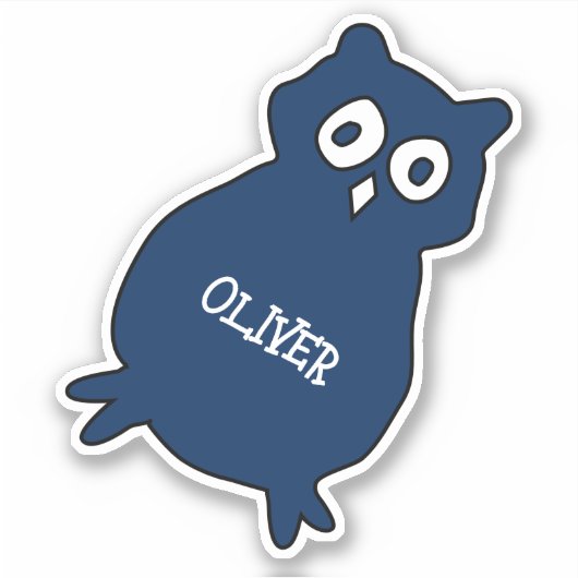 Schattigee Uil verjaardagsfeestje gunst Sticker (Voorkant)