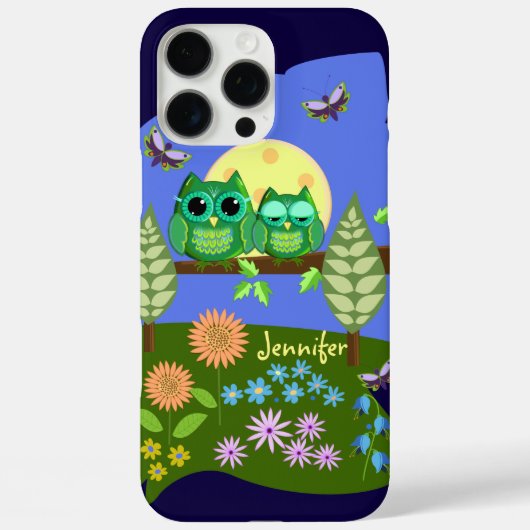 Schattigee Uilen in Zomerland & aangepaste Naam Case-Mate iPhone Case (Achterkant)