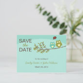 Schattigee uilen Save the Date Briefkaart (Staand voorkant)