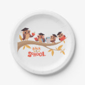 Schattigee uilen terug naar school Afstuderen Papieren Bordje (Voorkant)