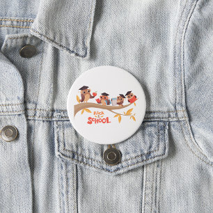 Schattigee uilen terug naar school Afstuderen Ronde Button 7,6 Cm