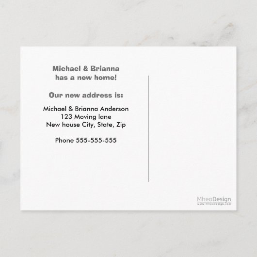 Schattigee uilen We hebben een adreswijziging verp Aankondigingskaart (Achterkant)