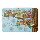 Schattigee uilen wintersneeuwvlokken badmat (Voorkant)
