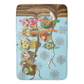 Schattigee uilen wintersneeuwvlokken badmat (Voorkant Verticaal)