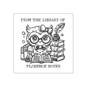 Schattigee uilenboekplaat 	rubberstempel (Afrduk)