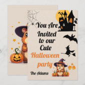 Schattigee uitnodiging voor Capybara Halloween (Voorkant / Achterkant)