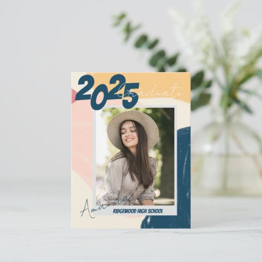 Schattigee uitnodiging voor fotoaankondiging 2025 (Staand voorkant)