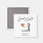 Schattigee unieke paar dansen romantische bruiloft magneet (Voorkant / Achterkant)