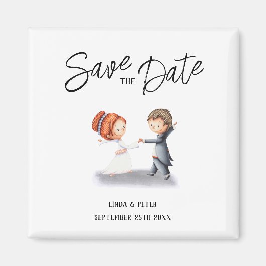 Schattigee unieke paar dansen romantische bruiloft magneet (Voorkant)