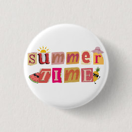 Schattigee unieke zomervakantie ronde button 3,2 cm