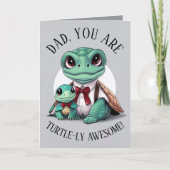 Schattigee vader en Kind Schildpad Vaderdag Kaart (Voorkant)