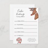 Schattigee Vakantie Cookie Exchange Stembiljet Kaart (Voorkant / Achterkant)