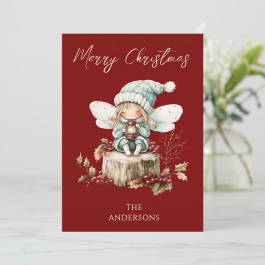 Schattigee vakantie in Forestcore Feestdagenkaart (Staand voorkant)