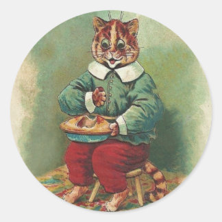 Schattigee Vakantie Kat Sticker door Louis Wain