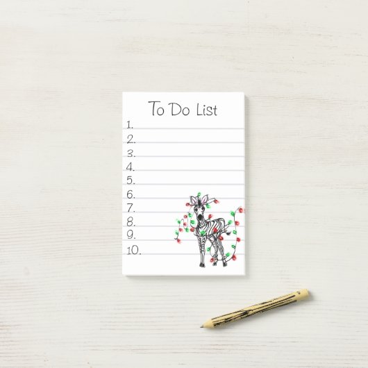 Schattigee vakantie zebra to do lijst post-it® notes (Op bureau)