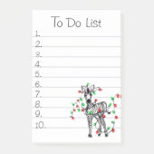 Schattigee vakantie zebra to do lijst post-it® notes (Voorkant)