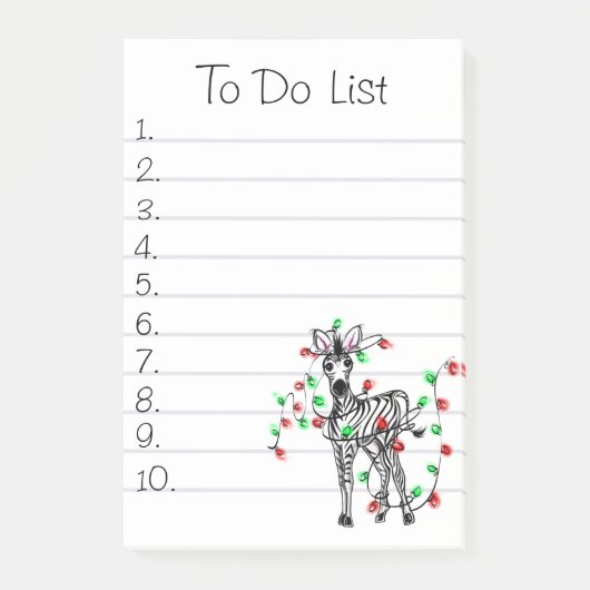 Schattigee vakantie zebra to do lijst post-it® notes (Voorkant)