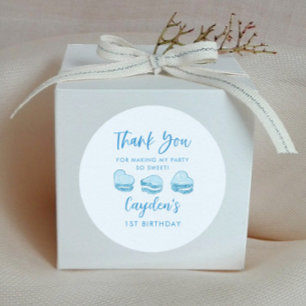 Schattigee Valentijn Blauw Hart Verjaardagsfeestje Ronde Sticker