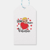 Schattigee Valentijn Boy Holding Heart Gift Art vo Cadeaulabel (Achterkant)