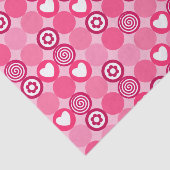 Schattigee Valentijn dag roze hart en bloemenpatro Tissuepapier (Detail)