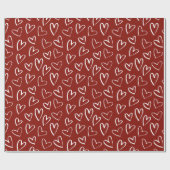 Schattigee Valentijn harten patroon Cadeaupapier (Vlak)