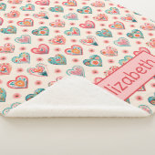 Schattigee Valentijn hartpatroon Sherpa Deken (3/4)