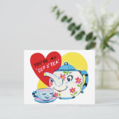 Schattigee Valentijn theepot Briefkaart (Staand voorkant)
