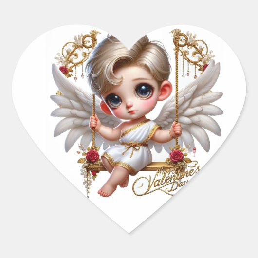 Schattigee Valentijnsdag Cupido Sticker (Voorkant)