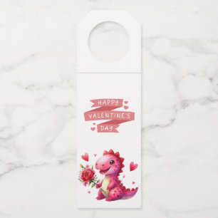 Schattigee Valentijnsdag dinosaurus Flessenhanger