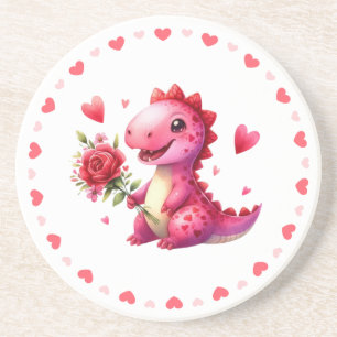Schattigee Valentijnsdag dinosaurus Zandsteen Onderzetter