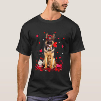 Schattigee Valentijnsdag Duitse Herder Hond Hart C T-shirt