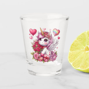 Schattigee Valentijnsdag eenhoorn Shot Glas