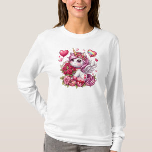 Schattigee Valentijnsdag eenhoorn T-shirt