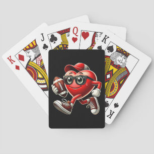 Schattigee Valentijnsdag hart spelen Football Pokerkaarten