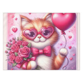 Schattigee Valentijnsdag kat/kitten Tafelkleed (Voorkant (Horizontaal))