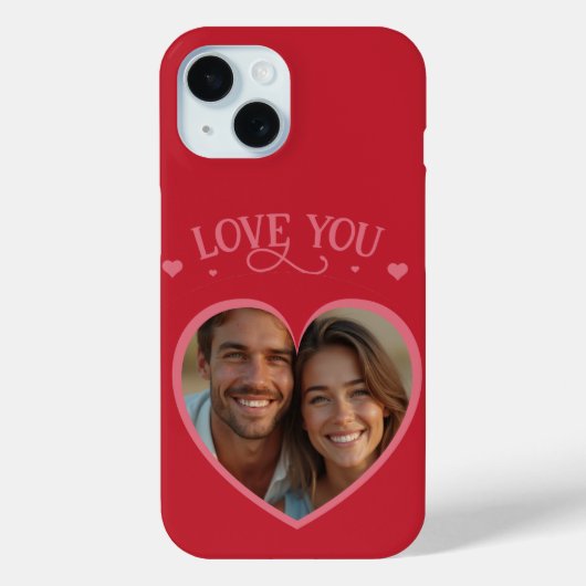 Schattigee Valentijnsdag 'LOVE YOU' & Custom Photo Case-Mate iPhone Case (Achterkant)