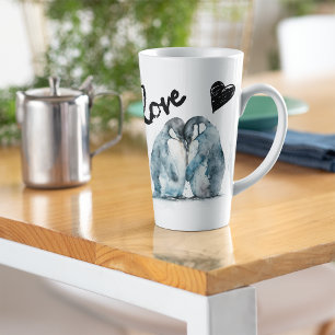 Schattigee Valentijnsdag met pinguïnliefde Latte Mok