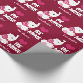 Schattigee Valentijnsdag Olifant Be Mine Cadeaupapier (Hoek)