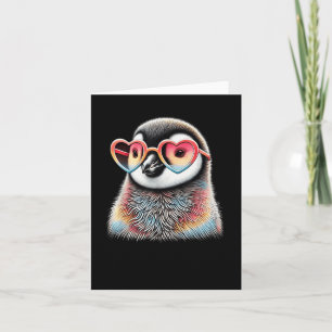 Schattigee Valentijnsdag Penguin Heart Sungles Boy Kaart