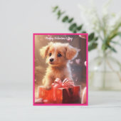 Schattigee Valentijnsdag puppy briefkaart (Staand voorkant)