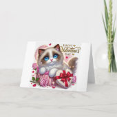 Schattigee Valentijnsdag Ragdoll Cat Bedankt Card (Achterkant)